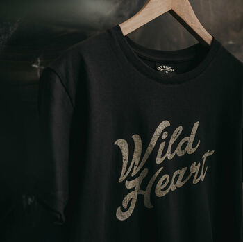 Womens 'Wild Heart' Black Slogan T Shirt, 3 of 6