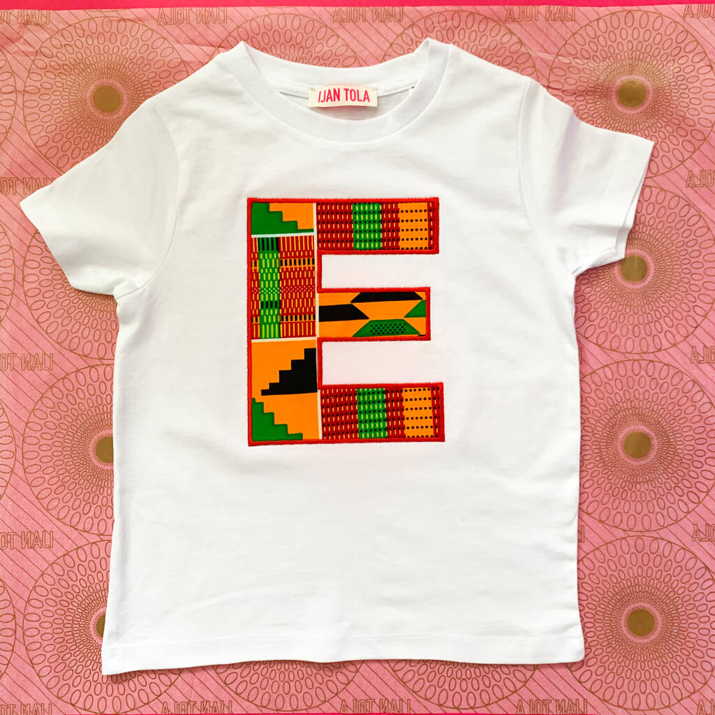 Personalised African Print Letter Kids Top, 1 of 6