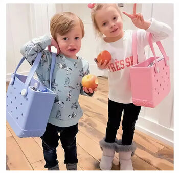 Trendy Crocbagg Tote Bags, Free Letter Charm, 20+ Colours In Three Sizes, 6 of 12