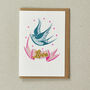 Love Banner Bird Embroidered Word Greeting Card, thumbnail 1 of 3