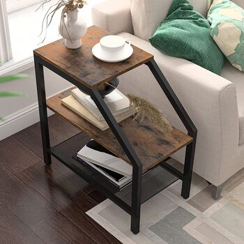 Narrow Side Table Bedside Table With Storage Shelves, 3 of 7