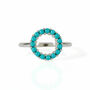 Halo Radiance Turquoise Ring In Silver, thumbnail 5 of 12