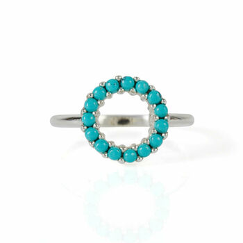 Halo Radiance Turquoise Ring In Silver, 5 of 12