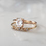 Sienna Solid 9ct Gold Oval White Sapphire Ring, thumbnail 4 of 10