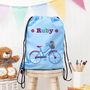 Personalised Girl's Sky Blue Waterproof Swim Bag, thumbnail 8 of 12