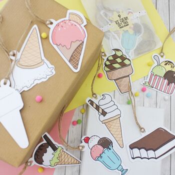 Illustrated Ice Cream Gift Tags, Large, 5 of 11