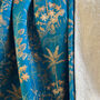 Luxury Thick Soft Throw Blanket Rainforest Teal Gold, thumbnail 3 of 4