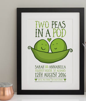Personalised Wedding Print Peas In A Pod, 2 of 5