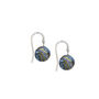 Damask Blue Gold Colour Pattern Small Disc Earrings, thumbnail 1 of 2