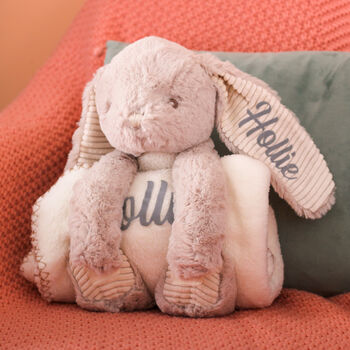 Personalised Rabbit And Matching Blanket Soft Toy, 3 of 12
