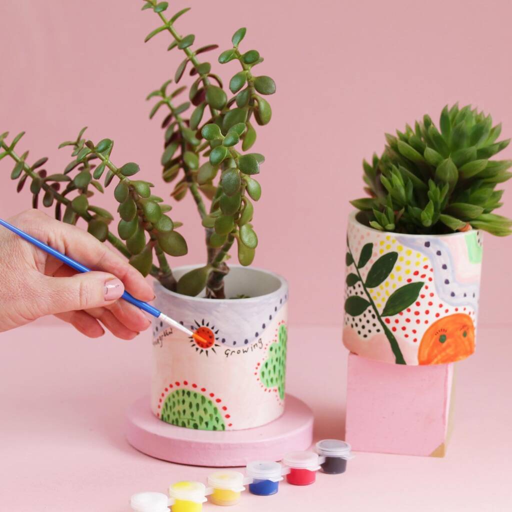 Handmade Jesmonite Paint Your Own Plant Pot Kit, 1 of 6