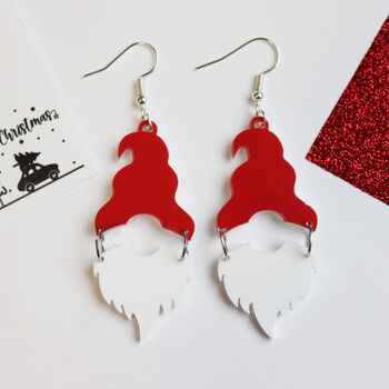 Christmas Red Santa Hat Earrings, 3 of 4
