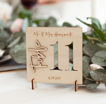 Personalised Wooden Wedding Table Numbers, 2 of 4