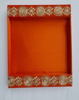 Sequined Indian Saree Tray / Gift Tray/ Hamper Base, 5 of 5
