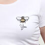Embroidered 'Bee You' Bumblebee T Shirt, thumbnail 3 of 3