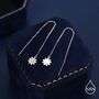 Sterling Silver Tiny Daisy Flower Ear Threaders, thumbnail 2 of 10