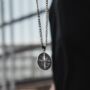 Mens Compass Necklace Steel Pendant With Chain, thumbnail 5 of 12