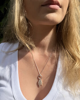 Gold Vermeil Or Sterling Silver Seed Pod Charm Necklace, 4 of 8