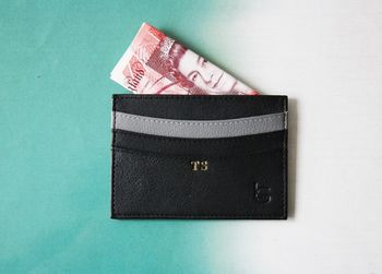 Personalised Luxury Leather Mens Slim Card Sleeve, 3 of 6