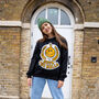 Deck The Halls Women's Christmas Jumper In Black, thumbnail 3 of 4