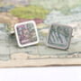 Personalised Vintage Square Map Cufflinks, thumbnail 1 of 6