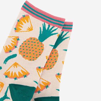 Women's Pineapple Fruit Bamboo Socks, 3 of 4