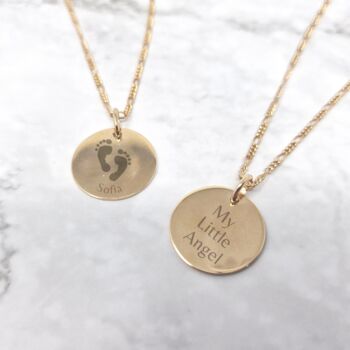 Gold Vermeil Plated Actual Baby Footprint Necklace, 2 of 8
