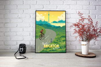 Brighton Cycling Travel Poster Art Print, 3 of 6