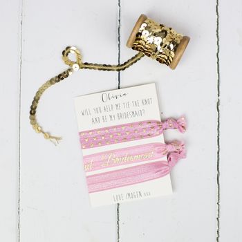 Will You Be My Bridesmaid Hair Tie Card, 6 of 6