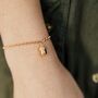 Gold Plated Acorn Bracelet Hadrians Wall Path Symbol, thumbnail 1 of 3