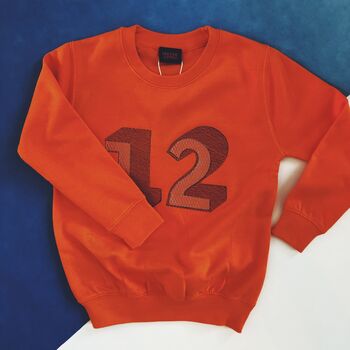 Personalised Number Children's Embroidered Sweatshirt, 4 of 5