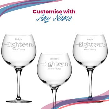 Personalised 18th Birthday Gin Glass For Her, 5 of 8