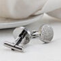 Fingerprint Steel Cufflinks, thumbnail 1 of 6
