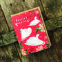Festive Swan Bird Christmas Card Blank Inside, thumbnail 1 of 4