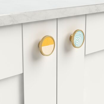 Decorative Cupboard Drawer Knobs, Abstract Patterns, Furniture Door Cabinet Handle With A Gold, Silver, Black And Antique Gold Base, 2 of 7
