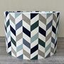 Phoenix Mineral Blue Geometric Print Drum Lampshades, thumbnail 4 of 8