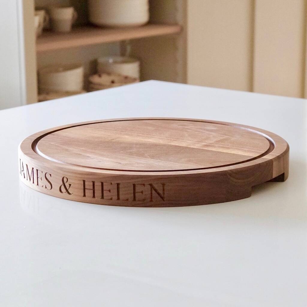 Personalised Round Wooden Cheese Boards, 1 of 9