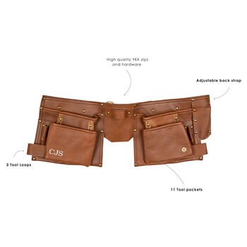 Personalised Brown Leather Tool Belt, 3 of 8