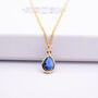 Sapphire Blue Teardrop Pendant Necklace, thumbnail 1 of 4