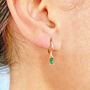 Baguette Birthstone Petite Hoop Earrings, thumbnail 2 of 12