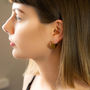 Gold Plated Sterling Silver Love Leaf Drop Earrings, thumbnail 2 of 4