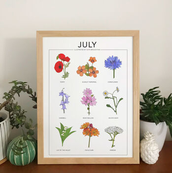 Birthday Month Print, Plant And Wildflower Wall Art, 6 of 11