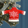 Set Of Three Knitted Hanging Christmas Decorations, thumbnail 4 of 6
