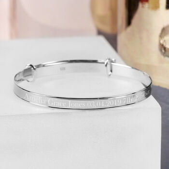Child's Sterling Silver Expanding Bangle With Star, 3 of 5