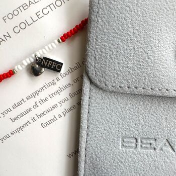 Nottingham Forest Fc Bead Bracelet With Heart Charm, 3 of 5