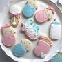 Gender Reveal Baby Shower Biscuits Set Of 12, thumbnail 2 of 5