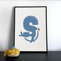 S For Seal Children's Initial Print, thumbnail 1 of 3