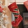 Personalised Luxury Elf Boot Stocking With Bells, thumbnail 1 of 7