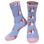 Women's Bamboo Dog Socks Cavalier Spaniel Lilac, thumbnail 2 of 2