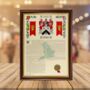 Unframed Surname History Scroll With Coat Of Arms, thumbnail 4 of 11